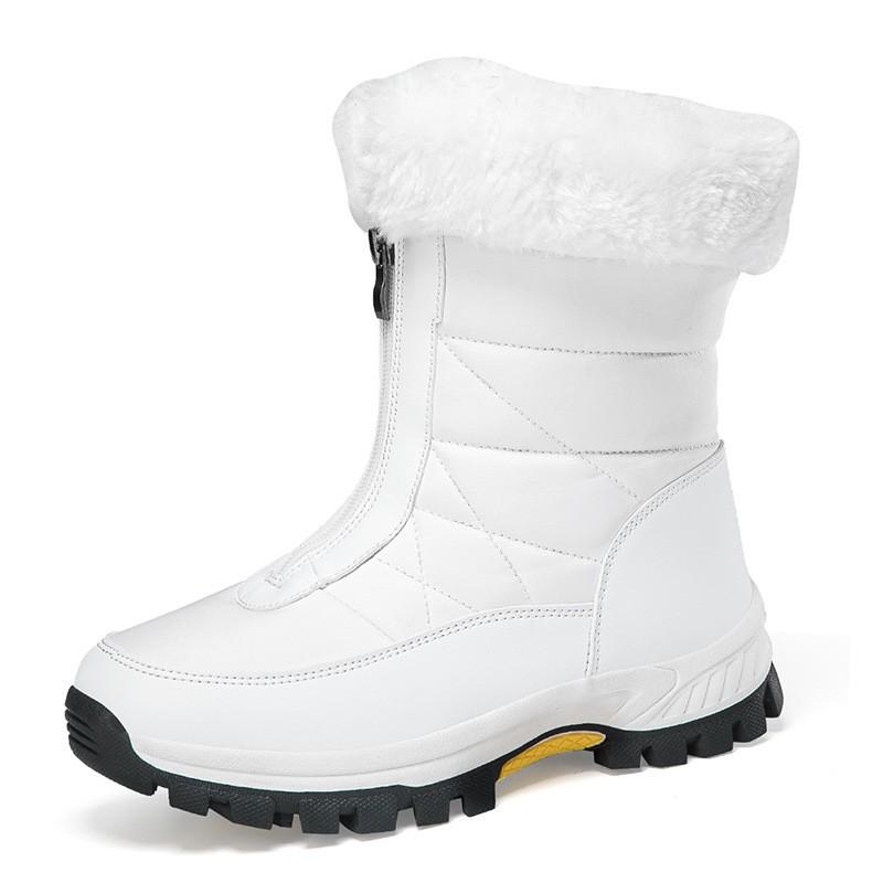 Women's Fleece-Lined High-Top Snow Boots - Warm, Thick, Plus Size Cotton Short Boots for Autumn/Winter Fashion