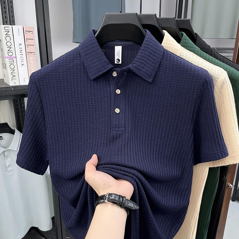 Wind Polo Men s Short Sleeve Summer Breathable Lapel Collar Top Minimalist Top M