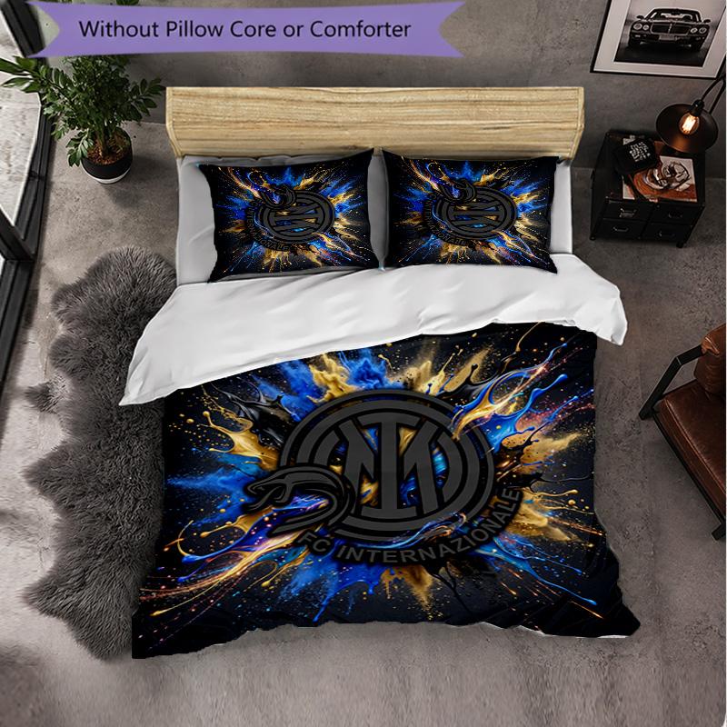 Borussia Dortmund Pattern 3 Pieces Bedding Set Soft Microfiber Duvet Cover with Pillow Cases for Bedroom
