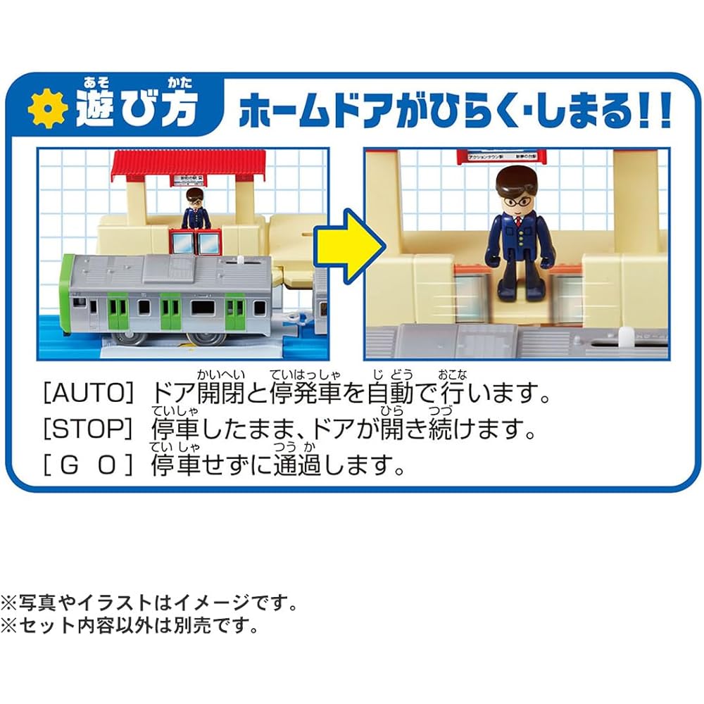 Takara Tomy Plarail J-29 Action Town Station with Opening Home Doors Toy for Ages 3 and Up
