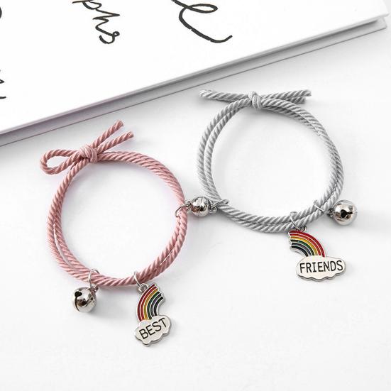 2 Bucăți Brățări Împletite Lucrate Manual Ajustabile Manoperă Fină Elastic Decor Dinozaur Decorează Minimalism Cuplu