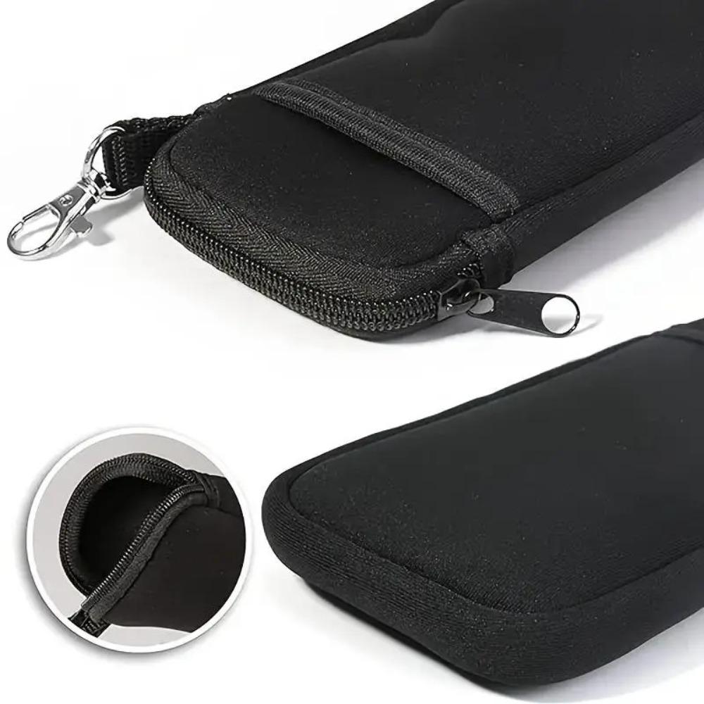 Soft Portable Glasses Case with Carabiner Multi Functional Zipper Eyeglass Pouch Durable Double Pocket Sunglasses Case