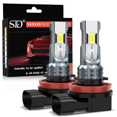 2 Pezzi H11 H8 H9 Lampadine LED Nebbiogeni/DRL H4 H7 9005 HB3 9006 HB4 CSP LED Luci Nebbiogeni Luci diurne Luci di marcia Bianca 6000K Lampada Super Luminosa
