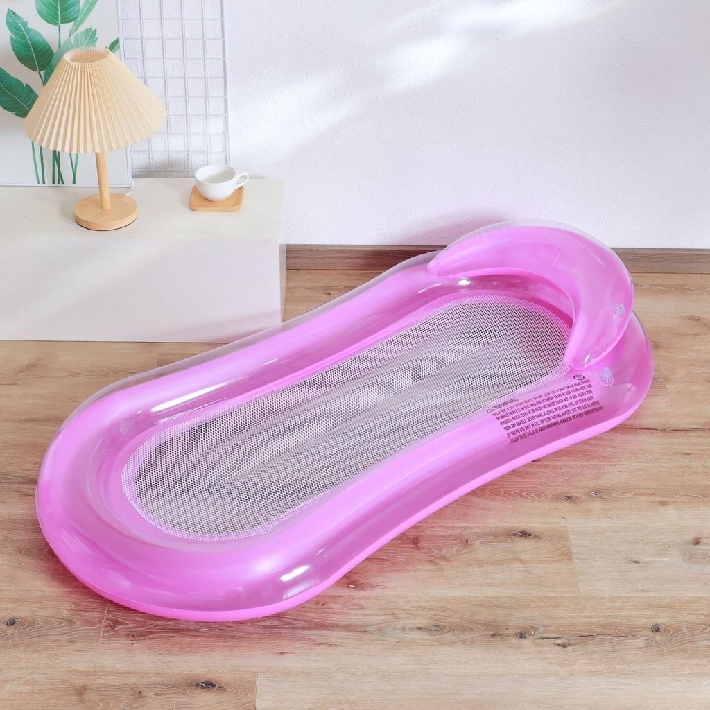 Enpersons Vattenlounger Med Nät Andningsbart PVC-material Uppblåsbar Flytande Säng