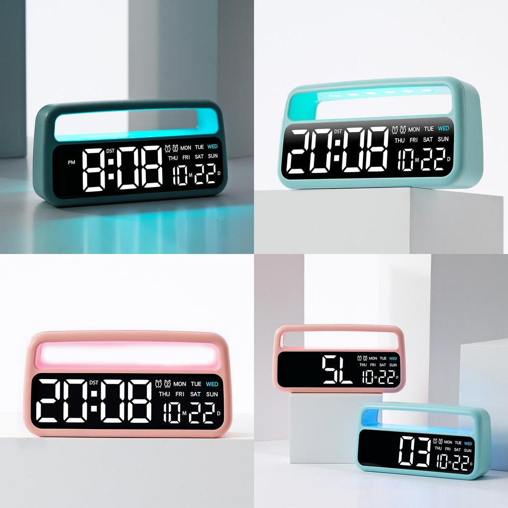 Modern Minimalist Led Digital Alarm Clock With Calendar And Night Light For Bedroom Decor