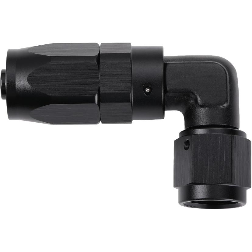 6AN 90 Degree Hose End Fitting Elbow Low Profile Forged Swivel Aluminum Black
