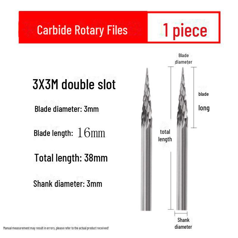 3mmX6 Tungsten Steel Carbide Rotary File for Electric Grinding - Small Metal Grinding Head