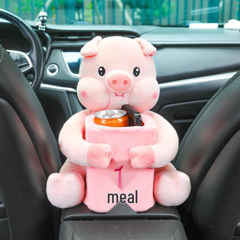 Creative Car Armrest: Two-in-One Tissue Holder & Trash Can - Cute Car Interior Decoration