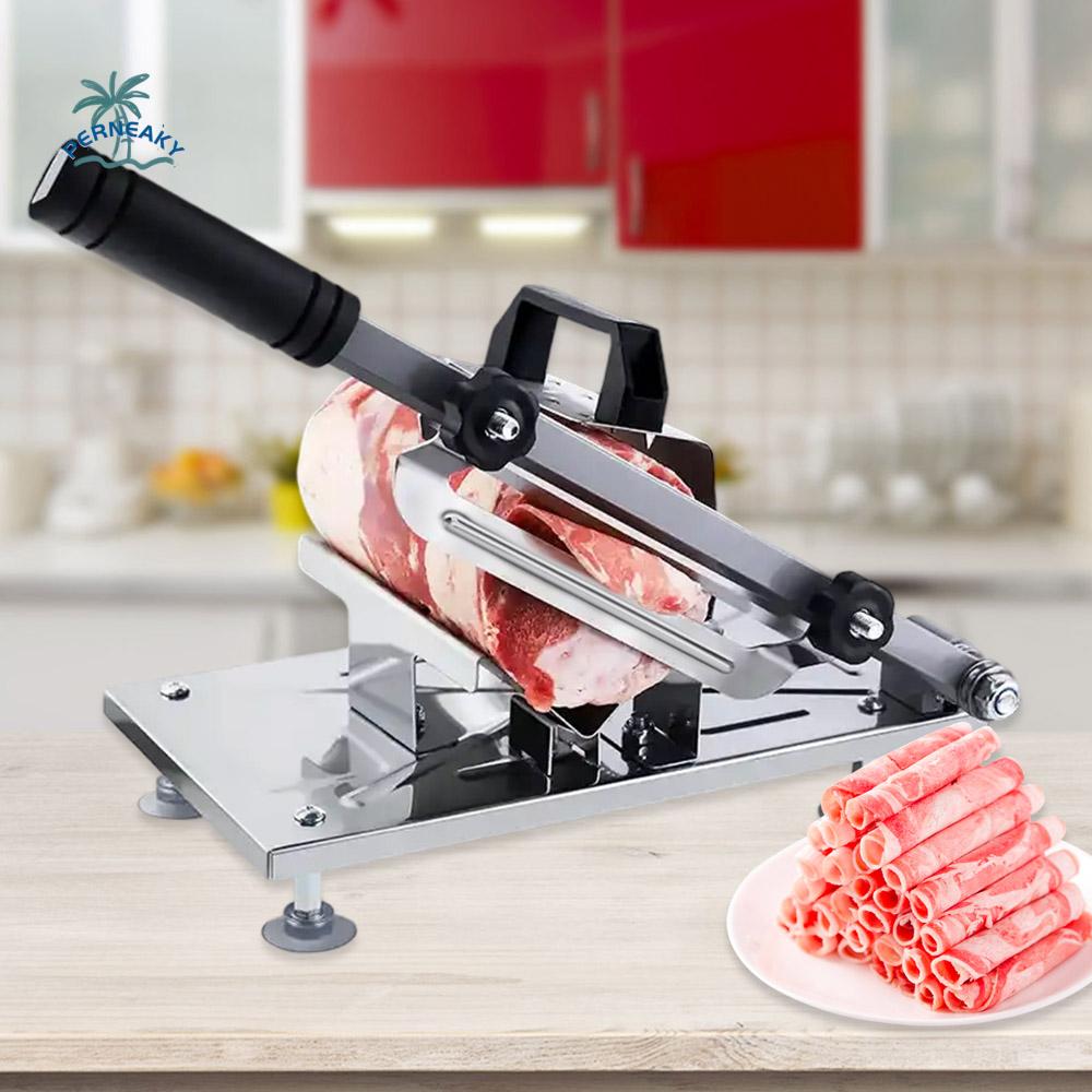 Stainless Steel Meat Slicer Manual Adjustable Cutting Thickness Meat Cutter Spring Design Rust-proof Food Slicing Machine