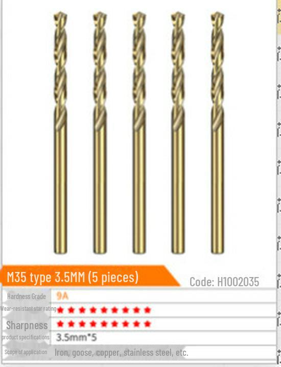 Huhao Cobalt Alloy Twist Drill Bit Set for Electric Hammer and Stainless Steel.