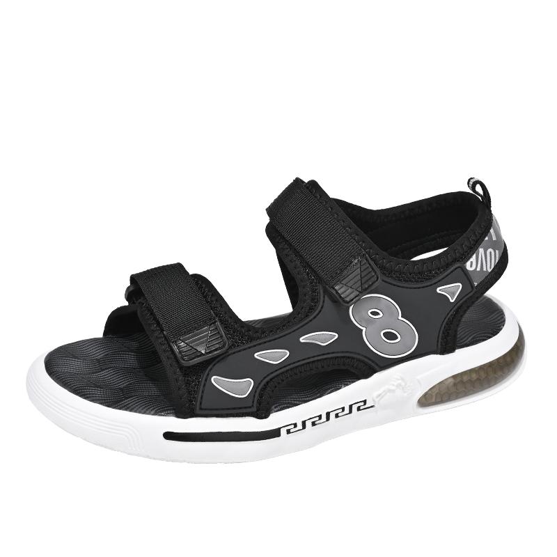 Fashion Student Non Slip Soft Bottom Beach Boys Sandals Men's Summer Sandals Leather Open Toe Sandal Walking Water Athletic