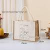 Hand-Painted Graffiti Canvas Tote Bag - Yellow Linen Logo Pattern