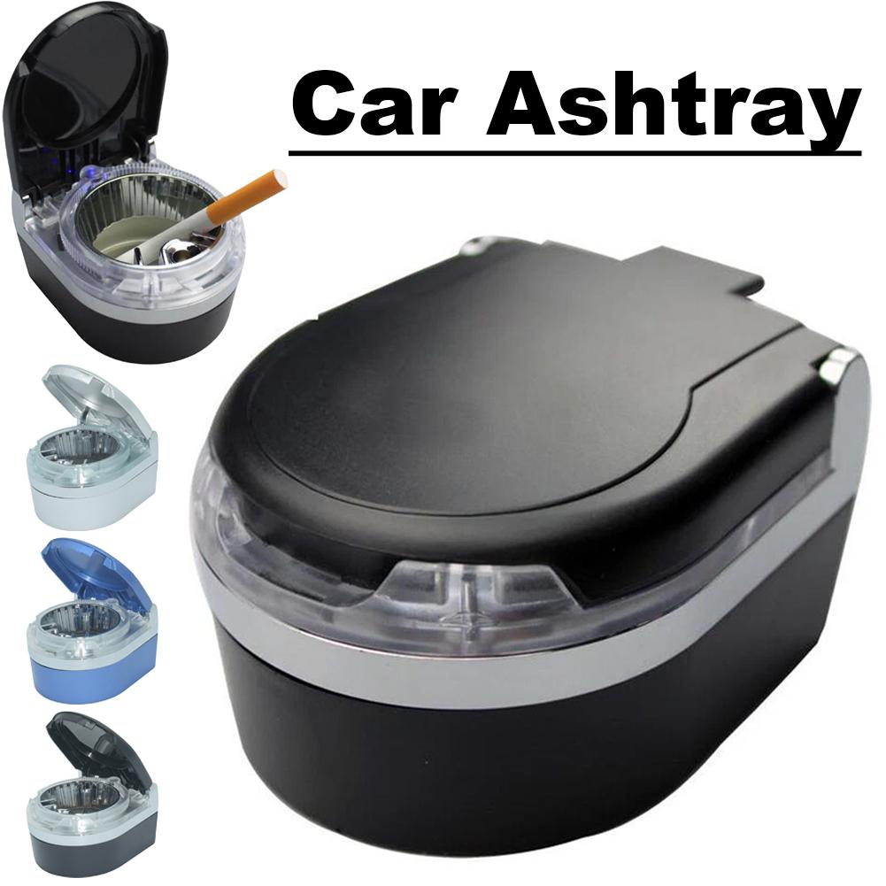 Car Ashtray Universal High-End Feel, With LED Light Iron Inner Liner, Simple And Light Luxury Car Ashtray Car Interior Access