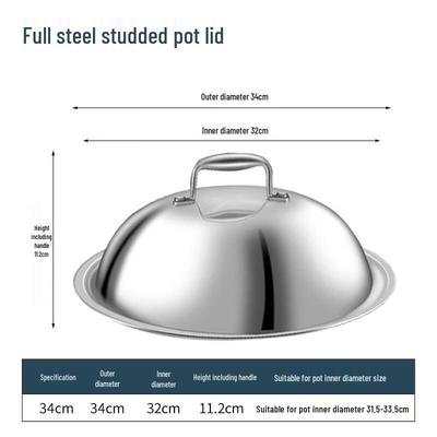 Xihe High-Arched Stainless Steel Pot Lid