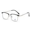 Half-Frame Glasses, Men'S Black-Frame Frames, Eyebrow Line, Women'S Flat Big Face, Retro Wood Grain Eyebrows, Myopia, Eye Frame.