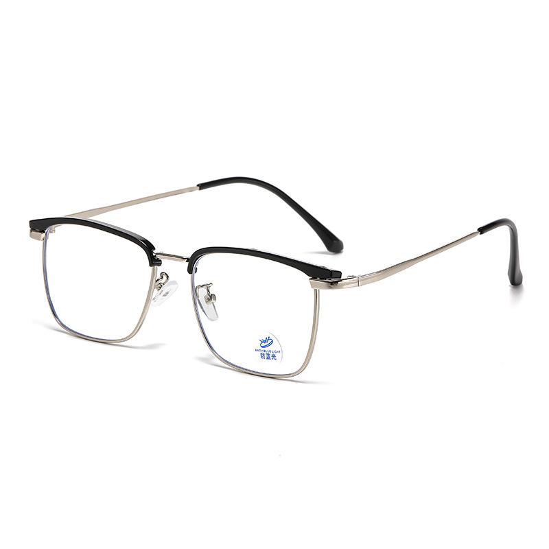 Half-Frame Glasses, Men'S Black-Frame Frames, Eyebrow Line, Women'S Flat Big Face, Retro Wood Grain Eyebrows, Myopia, Eye Frame.