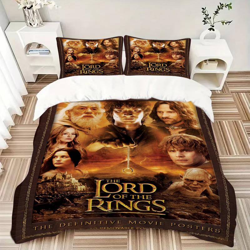 Lord Rings Trilogy Print 3Pcs Bedding Setduvet Cover With 2 Bedropillowcase Home Birthday Gift