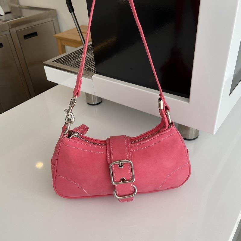 Y2K Sweet Cool Women's Underarm Bag Hot Girls Pink Shoulder Bags Messenger Bag Retro Design Female Chain Purse Armpit Handbags