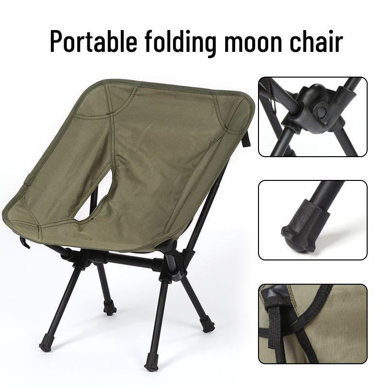 Ultra-Light Aviation Aluminum Moon Chair: Folding Parent-Child Model for Beach, Art, Fishing, Camping, and Leisure