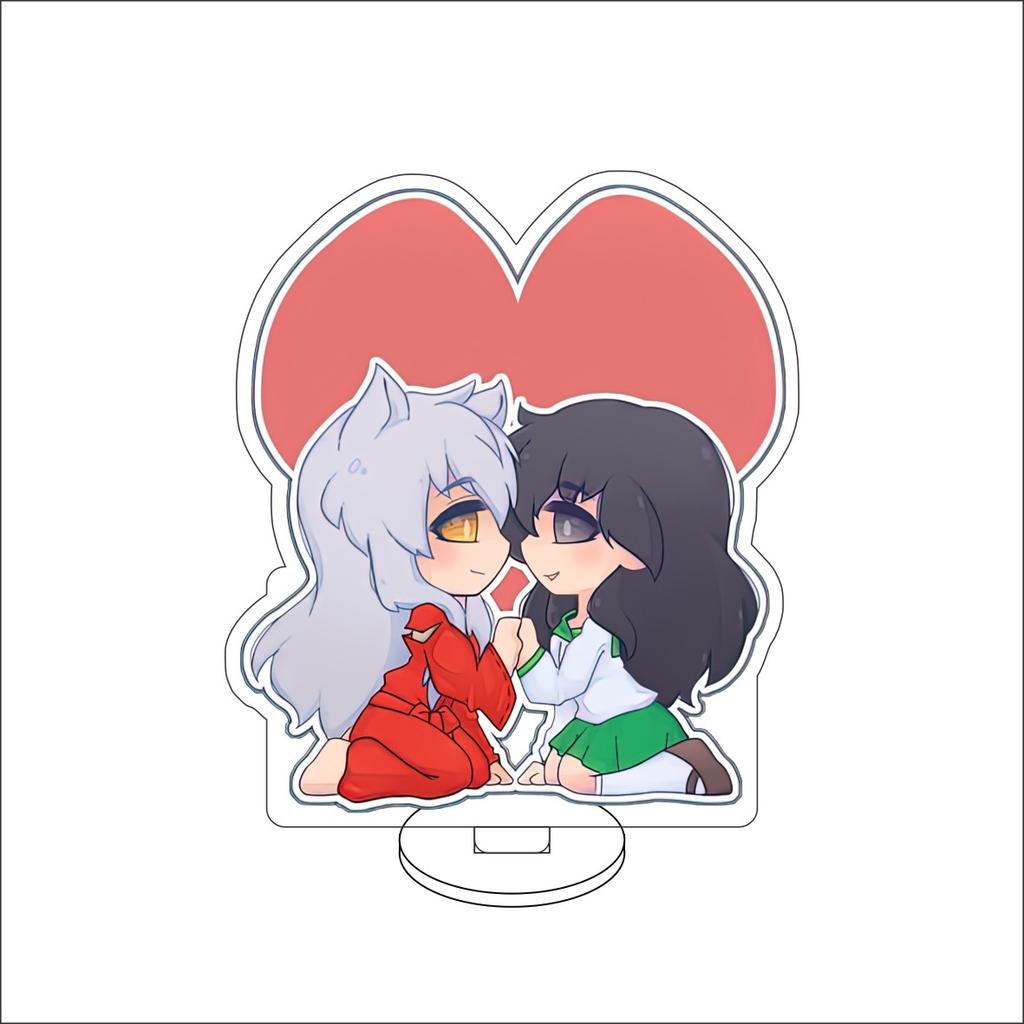 10CM Anime Inuyasha Figure Stand Model Inuyasha/Higurashi Kagome/Miroku/KiraraSesshoumar Cute Desk Decor Standing Sign Gifts