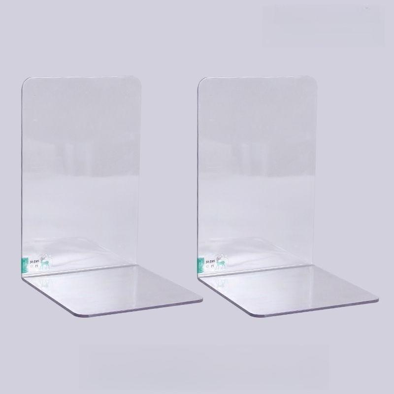 Creative Acrylic Book Stand Transparent Thickened L-shaped Bookshelf Non-slip Student Book Block Office Desk Book Storage and Organizing Rack