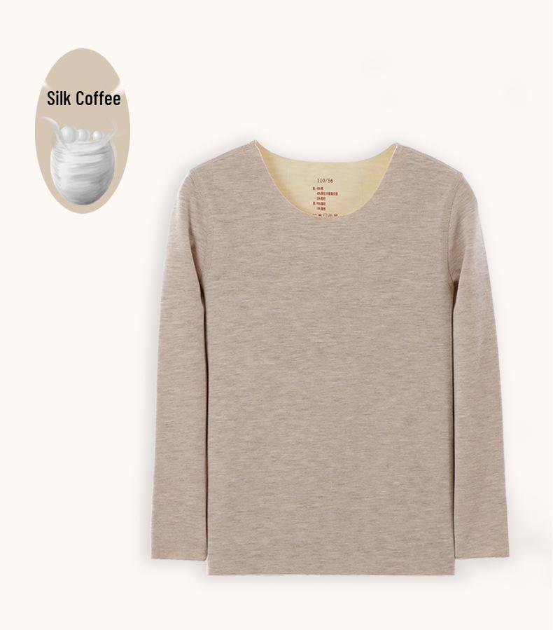 Children's Seamless Velvet Warm Underwear Set with Heat-Generating Silk for Boys & Girls - Ideal for Autumn & Winter