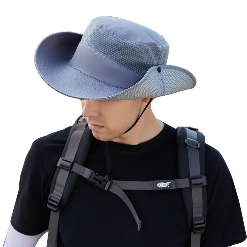 Summer sun protection bucket hat men's big brim hat women's outdoor mountaineering fishing sun hat breathable sun hat