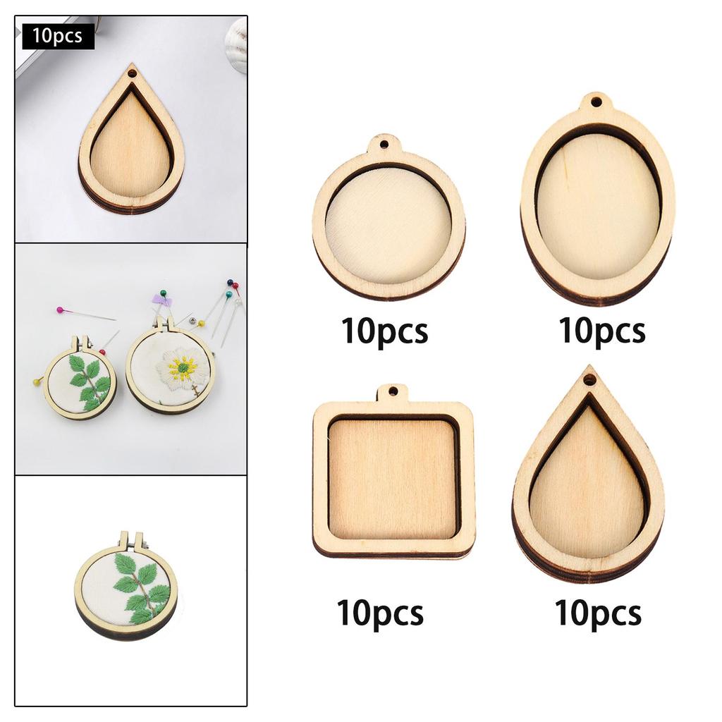 10 Pieces Small Cross Stitch Hoops for DIY Hanging Ornament Handy Sewing