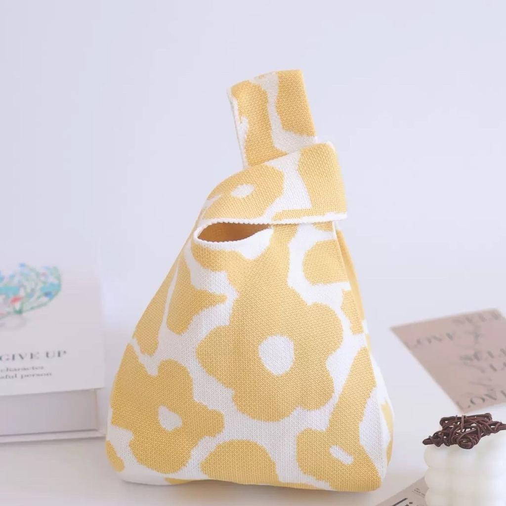 Women's Knit Tote Bag,Crochet Shoulder Bag,Small Woven Handbag,Portable Purse