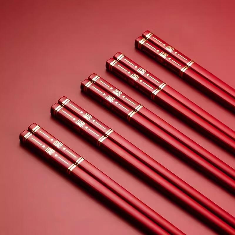 Abay Fortune Motif Hot-Stamped Alloy Chopsticks