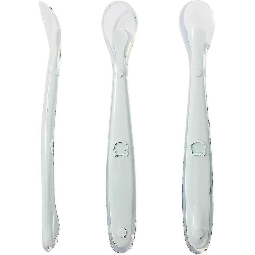 4 Silicone Baby Spoon, Soft Curved Baby Feeding Spoon, Rice Porridge Spoon Tw