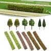 Miniature Shrub Strips Set with 6Pcs Model Trees for Creative Projects