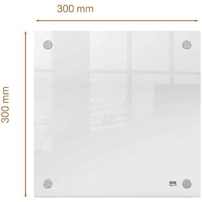 Mini Tableau Transparent - NOBO - 300 X 300 Mm - Acrylique Effaçable - Fixations Incluses - Design Moderne