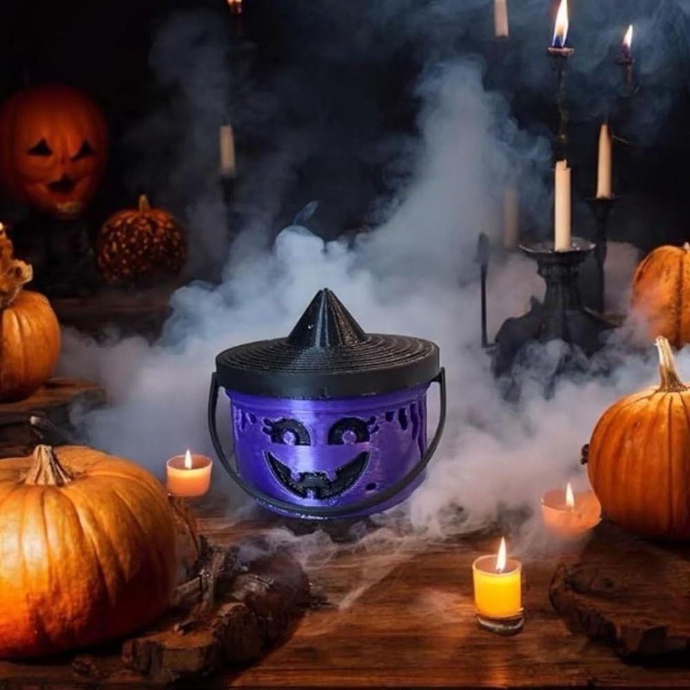 Spooky Demon Halloween Mini Boo Bucket With Handles Party Halloween Nostalgia Buckets Plastic Trick or Treat Buckets