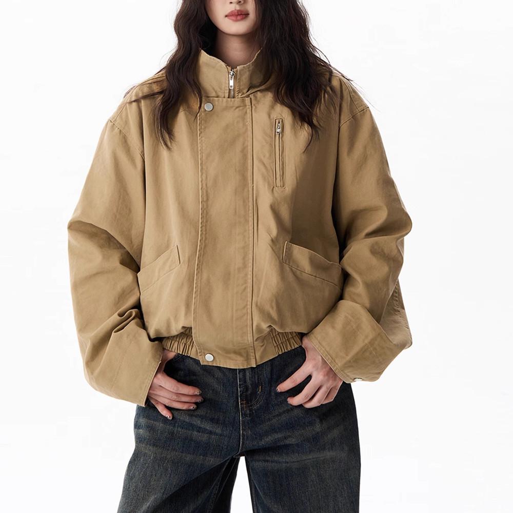 Unisex American Retro Barn Bomber Jacket - Trendy Loose-Fit for Spring/Autumn 2025