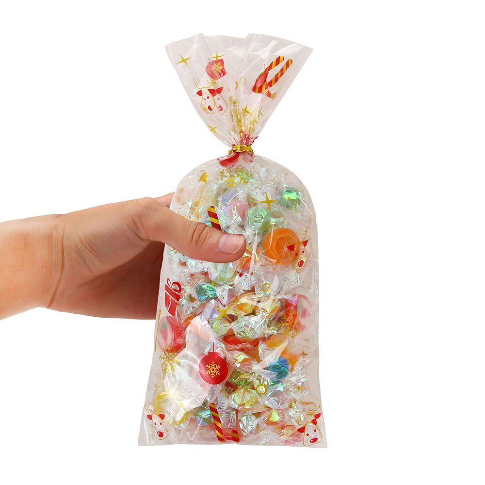 Favors Transparent Santa Claus Christmas Candy Bags Cookies Storage Baking Packaging Cellophane