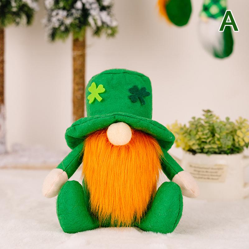 

улица. День Святого Патрика Декоративные принадлежности Фестивальная кукла Зеленая кукла Безликий гном Украшение Эльф Игрушка Украшение для дома