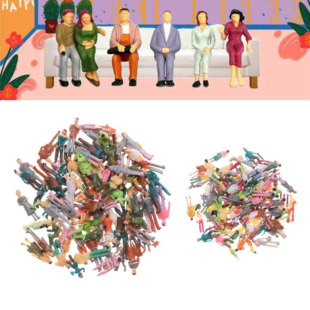 Pose Dollhouse Decorations People Figures Train Scenery Model Building Passengers DIY Character