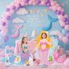 2Pcs Mermaid Birthday Decorations for Girls Mermaid Tail Photo Banner Backdrop Photo Props Under The Sea Birthday Photo Decor Pink Ocean Theme Party