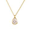 Hot Sale 925 Sterling Silver Pear Brilliant Cut Diamond Necklace Jewelry 18k Gold Plated Water Drop Pendant Necklace for Women
