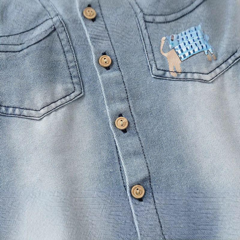 and Autumn Children's Clothing Boys' Long-Sleeved Shirt Jacket Small and Medium-Sized Children's Dachshund Lapel Cardigan Top Long-Sleeved Shirt