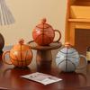 Basketball Shape Teas Cup with Handle 420ml Large Ceramic Coffee Mug Porcelain Teas Cup Gift for Friend, Family