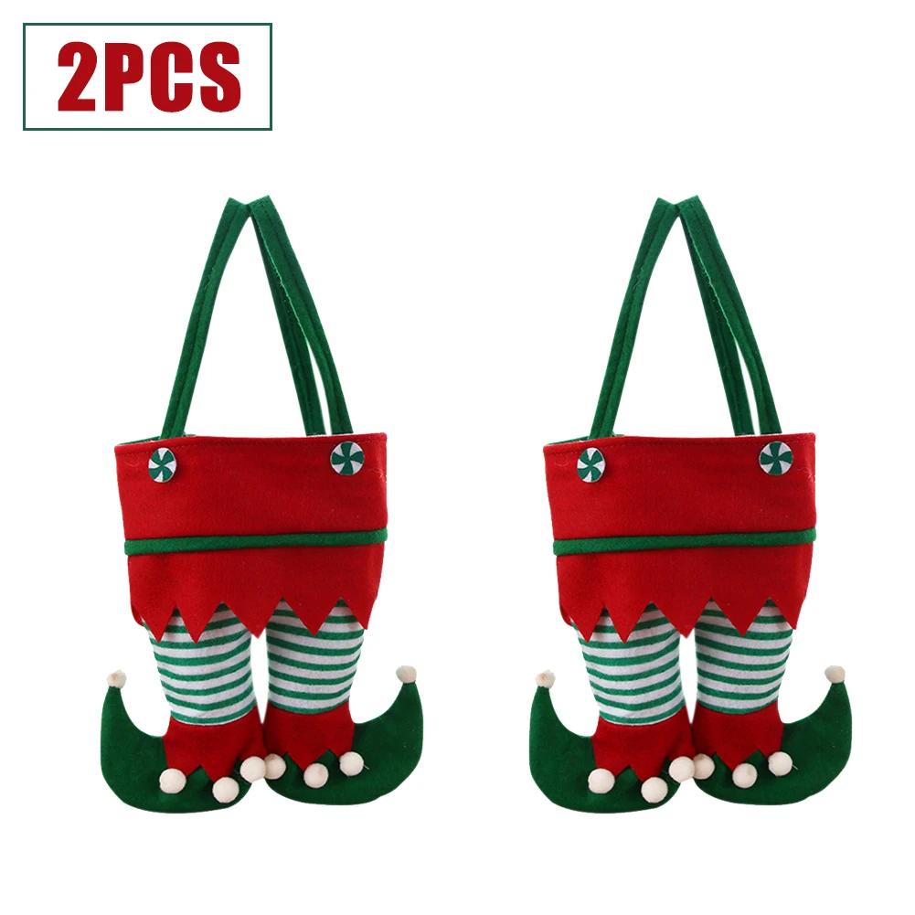 Christmas Elf Candy Bags Velvet Bags Santa Claus Pants Handbag Bags For Packaging Festival Party Decor Xmas Tree Decoration 2025