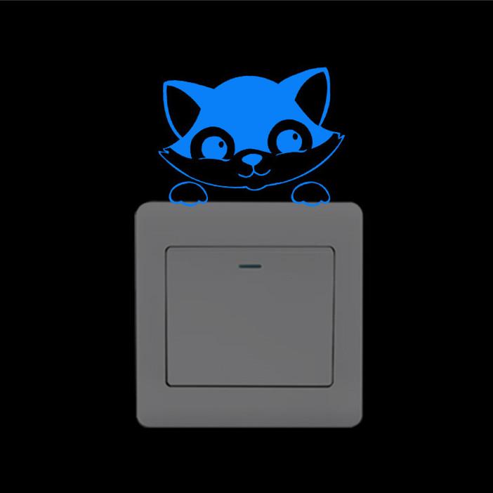 1PC Children's Switch Stickers Luminous Light Stickers Kid Room Decor Fairy Stars Cats PVC Stickers