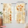 Set Of 2 Flat Printing Curtains Autumn Leaves Pattern Polyester Without Electricity Family Party Perfect Holiday Made