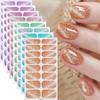 16pcs Cat Eye Nail Foil Sticker Set With Flash Effect Marble Flower Star Manicure Kit Women