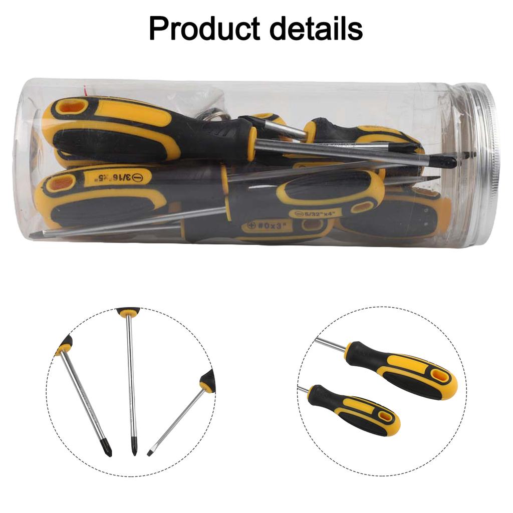 Chromium Vanadium Steel Comfort Grip Handle Household Repairs For Household Use 10 Piece Magnetic Screwdriver Set