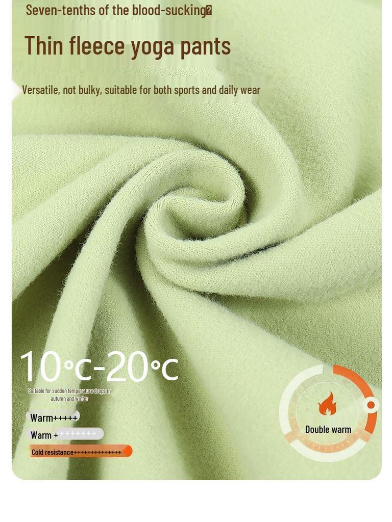 Dams Plus Sammet Borstade Yogabyxor - Varma, Persikofärgade Stuss, Smal Passform för Höst/Vinter Träning