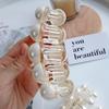 Half-Up Hair Metal Small Side Hair Clip Imitation Pearl Texture Elegant Back of the Head Shark Clip Hair Accessory