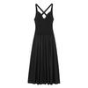 2025 Spring Women's European & American Style Slimming Sleeveless Solid Color Crossover Vest Dress